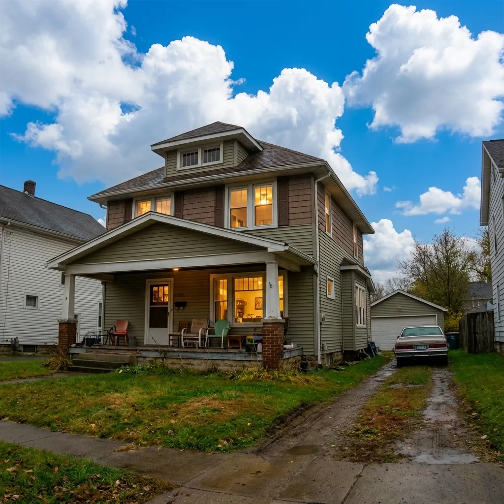 After: Residential property with professional editing - enhanced sky, vibrant colors, and corrected exposure